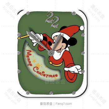 Mickey迪士尼米奇戴着魔法帽绿色表盘.clock