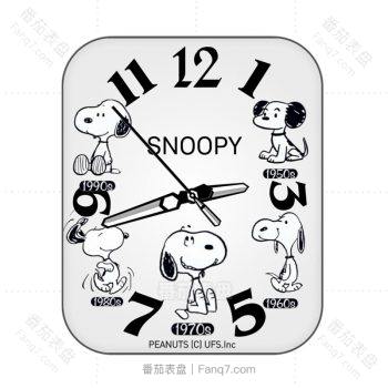 史努比snoopy灰色各种表情表盘.clock