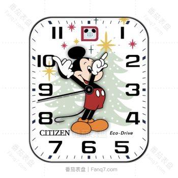 迪士尼disney卡通米奇大字圣诞树背景 表盘.clock