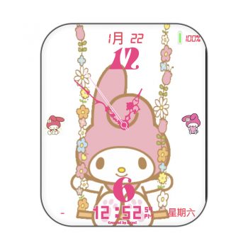 My Melody美乐蒂在荡秋千卡通动漫粉嫩表盘.clock