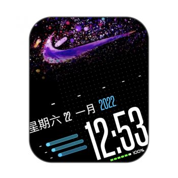 nike耐克紫色logo黑色表盘.clock