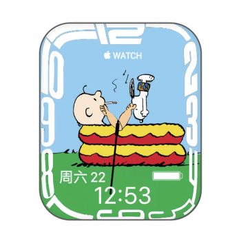 snoopy布朗在泳池抽烟史努比跳进来表盘.clock