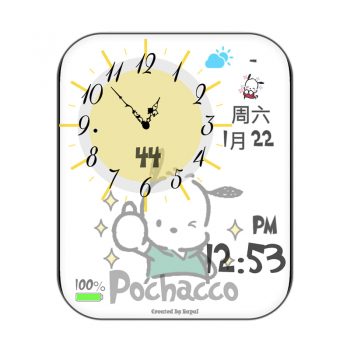 帕恰狗Pochacco白色卡通可爱 表盘.clock