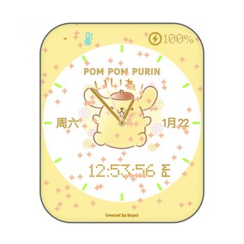 Pom Pom Purin布丁狗黄色可爱蹦跳表盘.clock