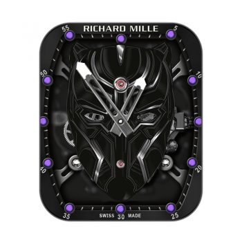理查德米尔RICHARD MILLE骷髅RM52紫黑色飞行陀飞轮表盘.clock