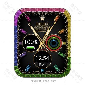 劳力士rloex多彩钻石周边黑色底表盘.clock