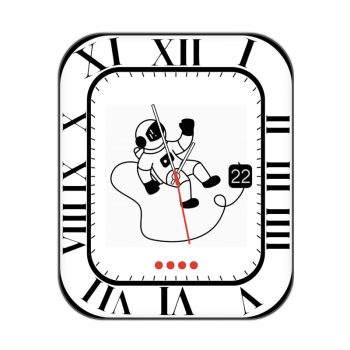白色卡通太空人悬浮周期刻度表盘.clock