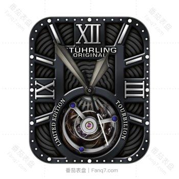 STUHRLING施图霖黑色波浪纹重力飞陀表盘.clock