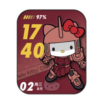 hellow kitty猫粉红机甲卡通可爱表盘.clock