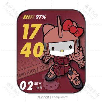 hellow kitty猫粉红机甲卡通可爱表盘.clock