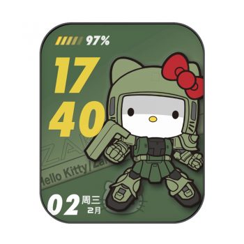 hellow kitty猫绿色机甲战士卡通可爱表盘.clock