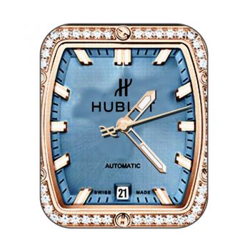 HUBLTO宇舶钻石玫瑰金边蓝色内圈高级表盘.clock
