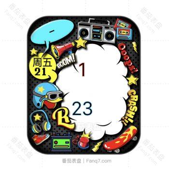 80’s滑板收音机喇叭唱k动画表盘.clock