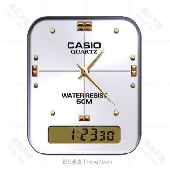 卡西欧casio简单银色表盘.clock
