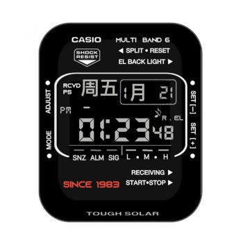 卡西欧casio黑色底部白色文字表盘.clock