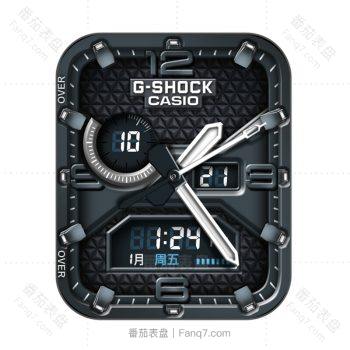 卡西欧Casio深蓝色方格机械表盘.clock