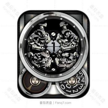 HARRY WINSTON(海瑞温斯顿)黑色方块旋转机械表盘.clock