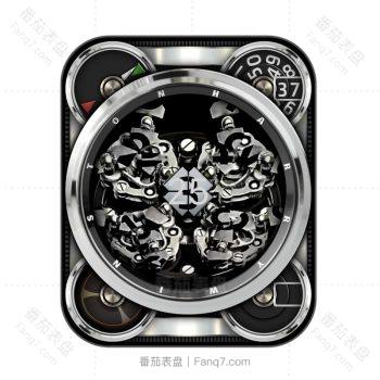 HARRY WINSTON(海瑞温斯顿)黑色方块旋转机械表盘.clock