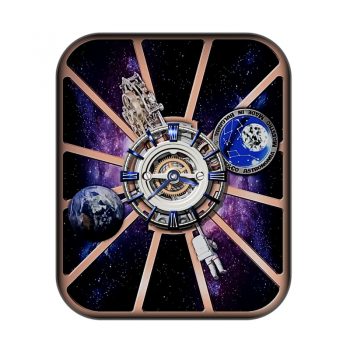 Jacob&co 杰克宝紫色星空背景玫瑰金框架重力飞陀炫酷机械表盘.clock