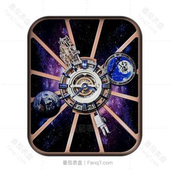 Jacob&co 杰克宝紫色星空背景玫瑰金框架重力飞陀炫酷机械表盘.clock