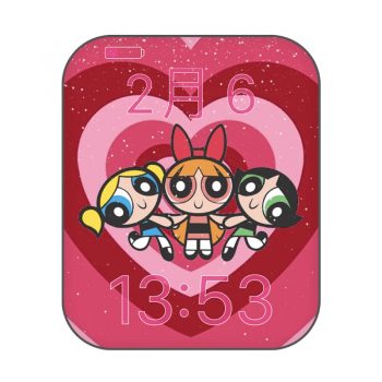 飞天小女警三姐妹卡通可爱爱心穿越表盘.clock