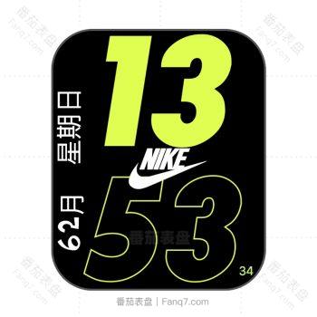 nike耐克亮黄色简约大数字时间表盘.clock