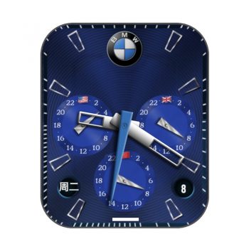 BMW宝马汽车logo深蓝三盘表盘.clock