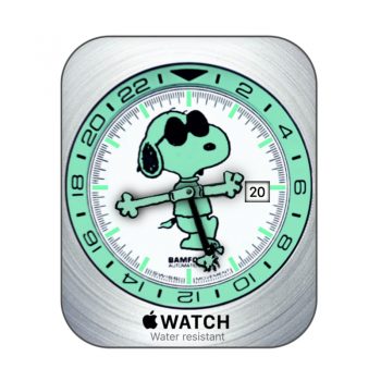 snoopy史努比绿色圈银色外边表盘.clock