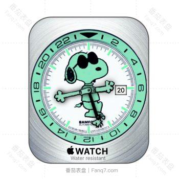 snoopy史努比绿色圈银色外边表盘.clock