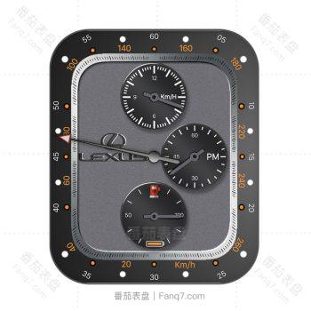LEXUS雷克萨斯灰色磨砂底黑色三盘外圈表盘.clock