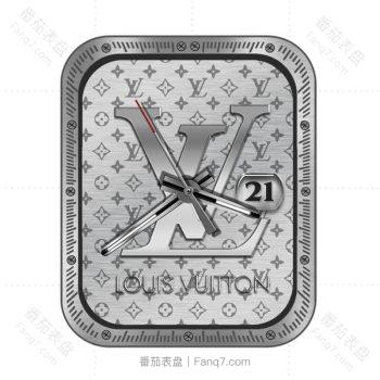 LOUIS VUITTON路易斯威登银灰色logo表盘.clock
