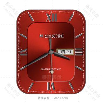 Mancini曼奇尼红色简约表盘.clock