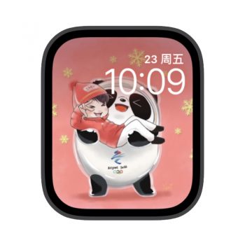 冰墩墩抱着奥运冠军苹果iwatch壁纸表盘.watchface