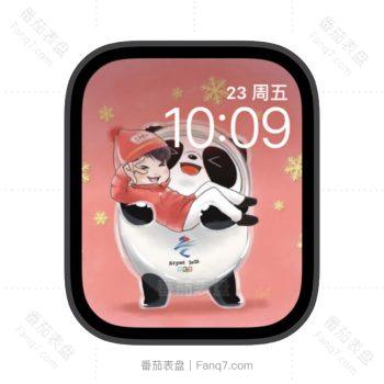 冰墩墩抱着奥运冠军苹果iwatch壁纸表盘.watchface