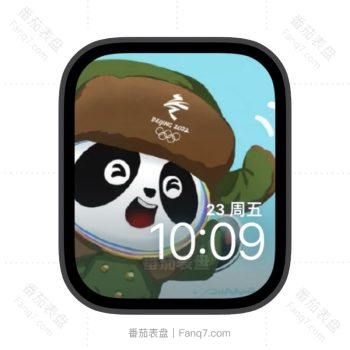 军大衣版冰墩墩苹果iwatch壁纸表盘.watchface