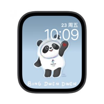 招手挥舞的冰墩墩苹果iwatch壁纸表盘.watchface