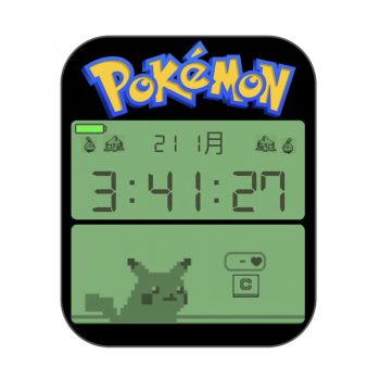 Pokemon皮卡丘绿色复古卡通表盘.clock