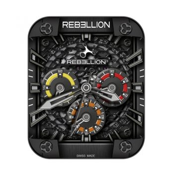 REBELLION REB7瑞柏麟黑色炫酷黄橙红三盘表盘.clock