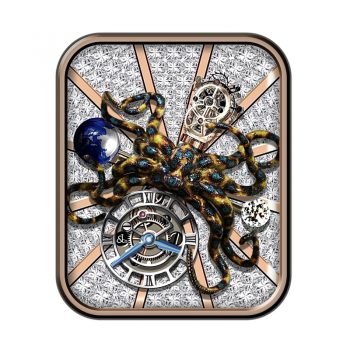 Jacob&co 杰克宝白色蜘蛛地球重力飞陀表盘.clock