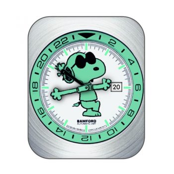 snoopy绿色史努比银边表盘.clock