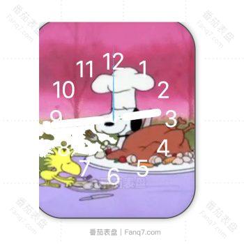 snoopy史努比在切火鸡表盘.clock