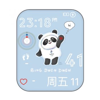2022年冬奥会吉祥物蓝色冰墩墩可爱插画番茄独家表盘.clock