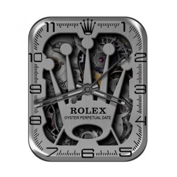 劳力士rolex银色皇冠机械表盘.clock