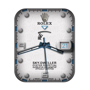 劳力士rolex蓝色刻度白色logo表盘.clock