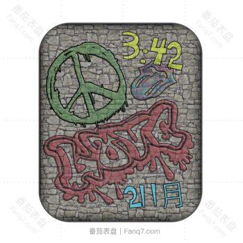 Stone灰色石头彩色涂鸦表盘.clock