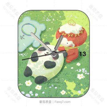 官方出品-冰墩墩与雪容融在阳光下躺在草地上表盘.clock