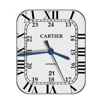 卡地亚Cartier山度士白色经典表盘.clock