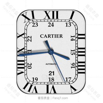 卡地亚Cartier山度士白色经典表盘.clock