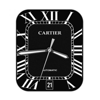 卡地亚Cartier山度士白色经典表盘.clock
