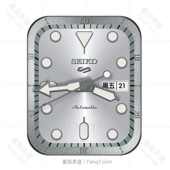 SEIKO精工银色磨砂边经典表盘.clock